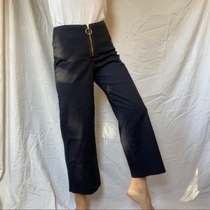 Zara cropped o-ring wide leg pants